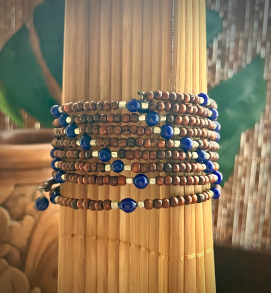 Blue & brown Beaded Bracelet